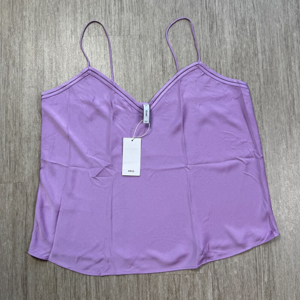 Mango Holy Satin Babydoll Tank Top Purple NWT XL Purple Party Event Collection